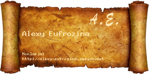 Alexy Eufrozina névjegykártya